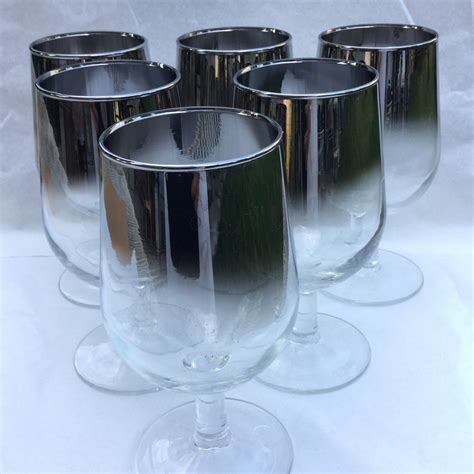 vitreon queen silver lusterware wine water glasses