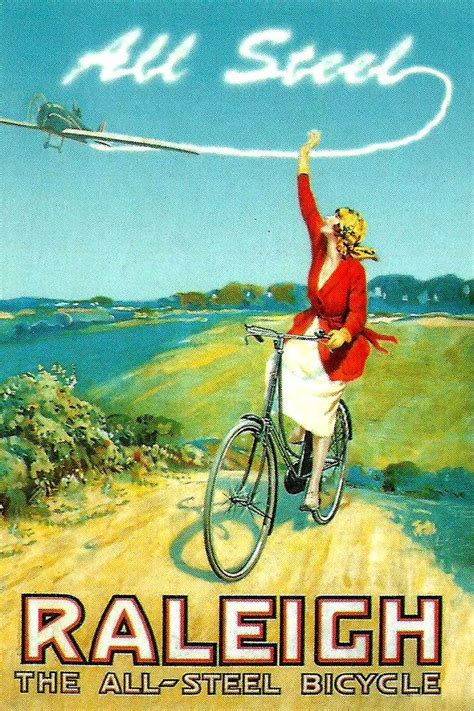 Raleigh Poster Cycling Vintage Classic History Cycling Posters