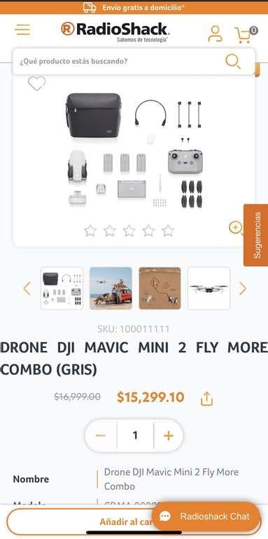 radioshack drone dji mavic mini  fly  combo gris promodescuentoscom