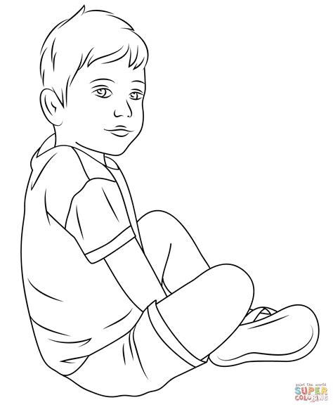 child outline coloring page