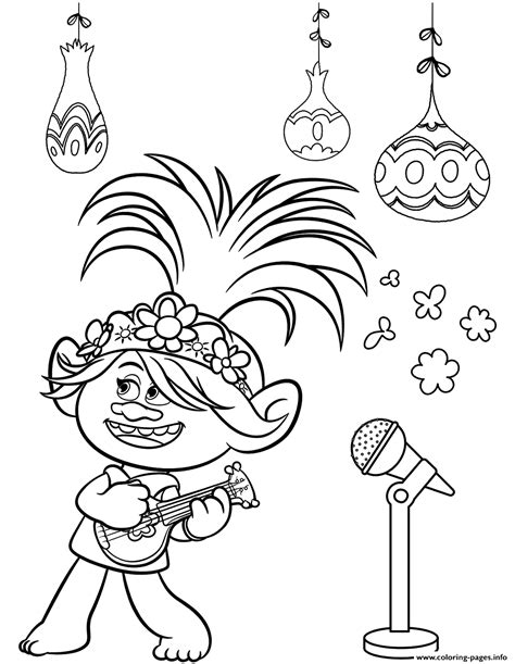 queen poppy coloring page printable
