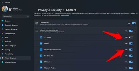 enable  disable camera  windows