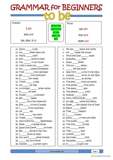 grammar  beginners   gramma english esl worksheets