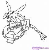 Rayquaza Pokemon Coloring Draw Pages Drawing Mega Drawings Color Step Line Ausmalbilder Characters Choose Board Printable Hellokids sketch template