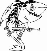 Shark Coloring Pages Printable Color Kids Cartoon Funny Monster sketch template