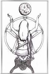 Moon Witch Pagan Wiccan sketch template