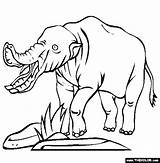 Coloring Prehistoric Platybelodon Pages Mammals sketch template