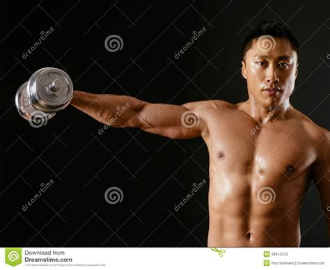 asian male  single shoulder fly stock photo image