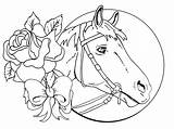 Horse Coloring Printable Rose Beautiful Pages Color Kids Cute Description sketch template