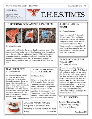 printable newspaper template  forms fillable samples