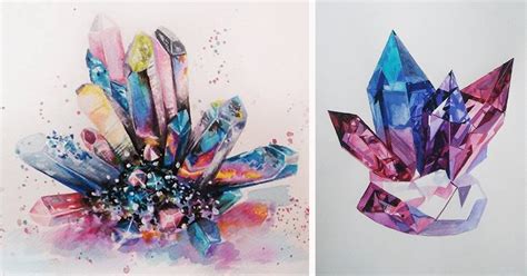 crystal watercolor painting  getdrawings