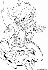 Overwatch Tracer Lineart Heros Dattaque Beamer Artemia sketch template
