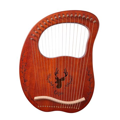 string wooden lyre harp resonance box string instrument  tuning wrench pcs picks