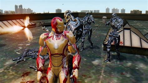 iron man mark 42 vs terminator army epic battle youtube