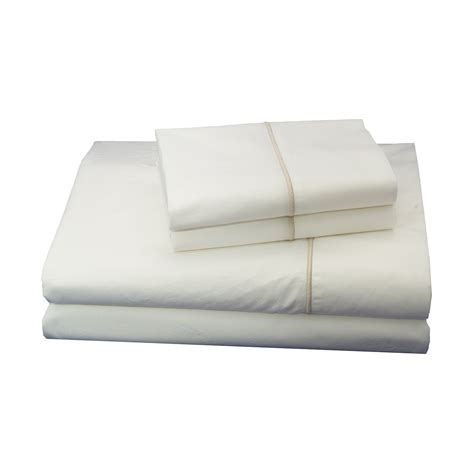 embroidered percale cotton sheet set tan twin thread experiment