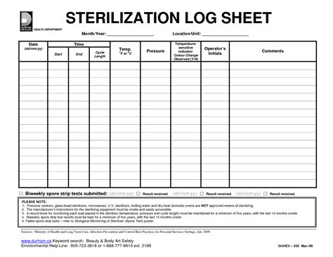 printable sterilization log sheet printable coloring pages