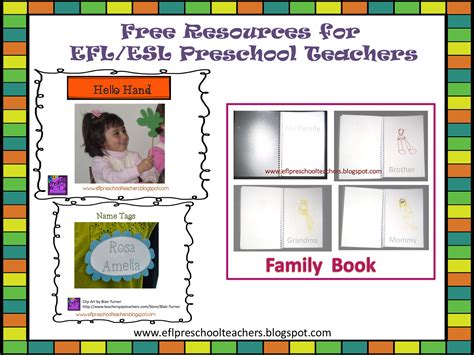 eslefl preschool teachers  resources  eflesl preschool teachers