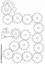 Gears Coloring Printable Gear Challenge Pages Worksheets Pulleys Pulley Kids Exercise Writing Prompts School Rotation Puzzles Handout Below Please Print sketch template