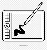 Tablet Drawing Clipart Coloring Line Pinclipart sketch template