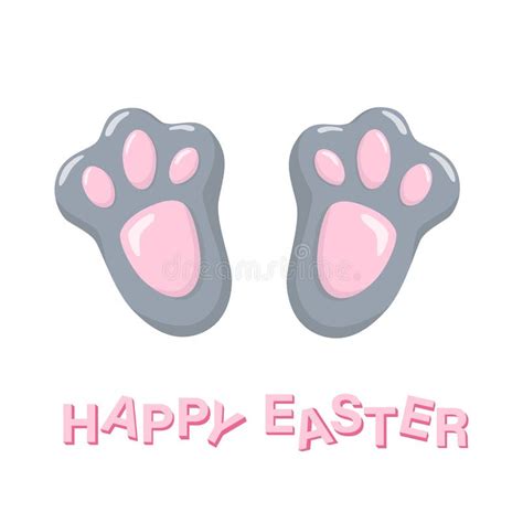 happy easter bunny foot print vector stock illustration isolated