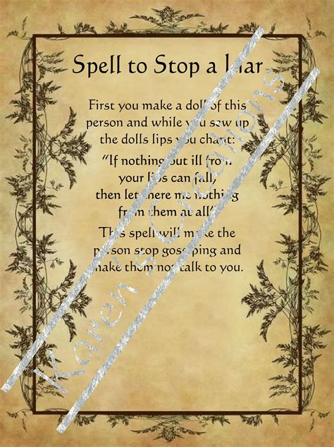spell  stop  liar page  homemade halloween spell book witchcraft spells  beginners