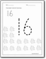 Number 16 Worksheet Worksheets Color Preschool Trace Numbers Kindergarten sketch template