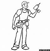 Handyman Coloring Man Handy Pages Occupations Color Clipart Gif Thecolor Outlines Visit Choose Board sketch template