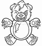 Bear Teddy Drawing Scary Drawings Coloring Monster Pages Sketch Sad Step Outline Line Emo Draw Creepy Bears Easy Google Search sketch template