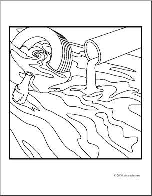 clip art environmental concerns water pollution coloring page