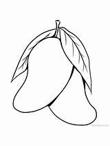Mango Coloring Pages Easy Fruit sketch template