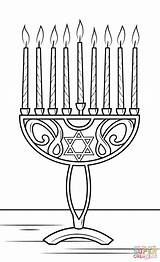 Hanukkah Menorah Jewish Gelt sketch template