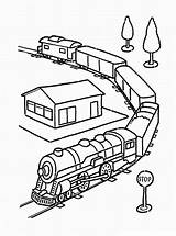Coloring Pages Train Kids Trains Printable Engine Set sketch template