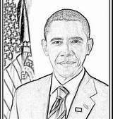 Obama Coloring Barack Pages President sketch template