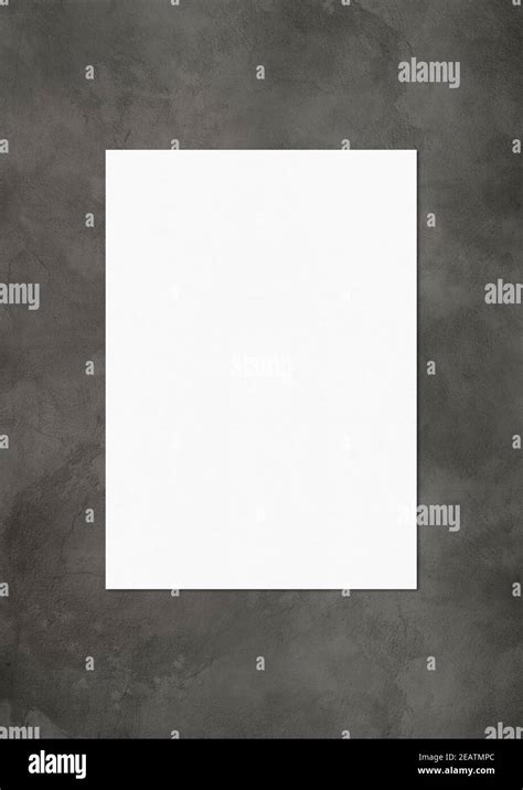 blank white  paper sheet mockup template  dark concrete background
