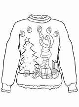 Christmas Ugly Sweater Foute Kerst Kersttrui Coloring Kleurplaten Pages Sweaters Fun Kids Zo sketch template