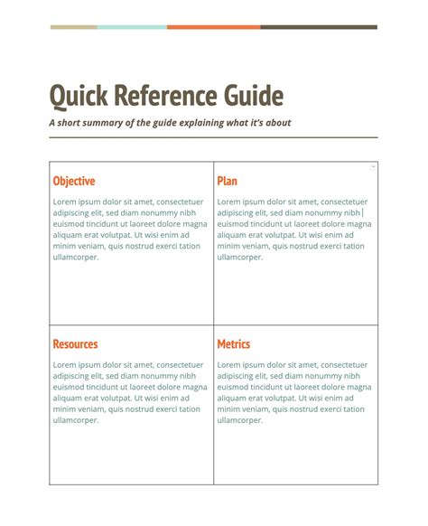 create  quick reference guides  template  scribe