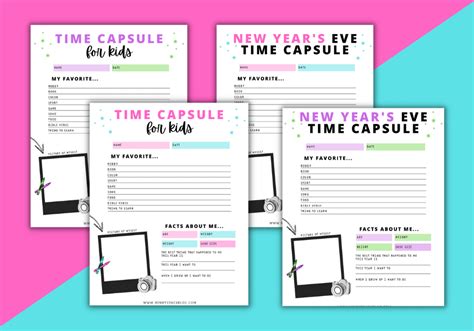 creative time capsule ideas  kids  printable
