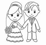 Groom Bride Drawing Coloring Pages Line Wedding Kids Girl Easy Ages Charming Romantic Top Color Coloringpagesfortoddlers Choose Board sketch template