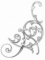 Clip Scroll Scrollwork Line Cliparts Related Work Simple sketch template