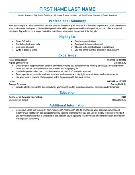 experienced resume templates  impress  employer livecareer