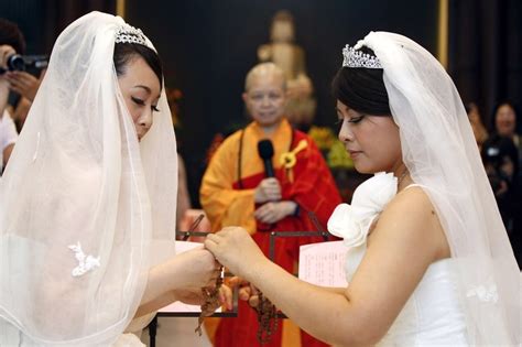 13 photos from taiwan s first same sex buddhist marriage