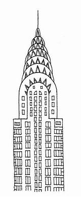 Building Empire State Chrysler Drawing Drawings Outline Doodle Open Crafts Pattern sketch template