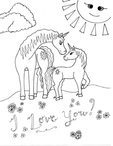 unicorn coloring page  love  raising smart girls