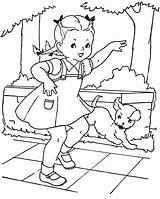 Coloring Pages Little Girls Vintage Book Hopscotch Paint Qisforquilter Favorite Kids Embroidery Playing Quilter Books Life Choose Board Painted Christmas sketch template