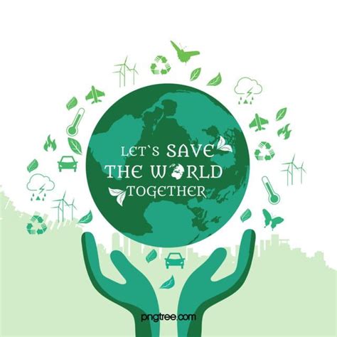 Ambiental Verde Público Manos Salvando El Mundo Para Salvar El Planeta