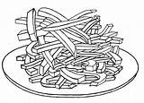 French Fries Coloring Pages Colouring Drawing Foods Getdrawings Getcolorings Print Color sketch template