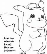 Pikachu Coloring Detective Pages Loves Coffee sketch template