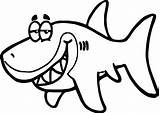 Shark Coloring Pages Funny Fish Printable Color Drawing Draw Getdrawings Smiling Wide Bull sketch template