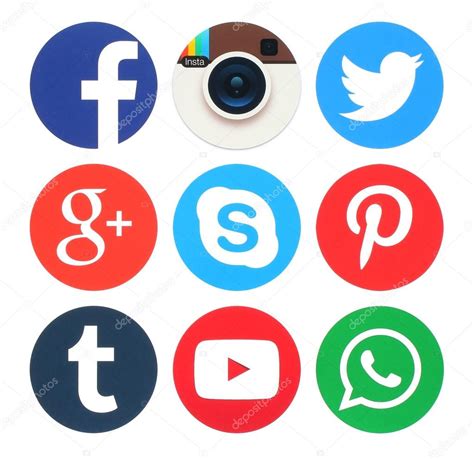 coleccion de logos de redes sociales ronda popular foto editorial de stock  rozelt