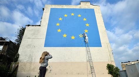 banksy unveils eu flag mural  brexit feel desain  daily dose  creativity